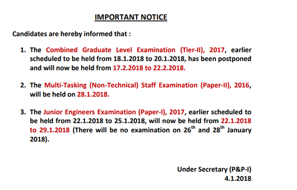 SSC JE Admit Card 2018