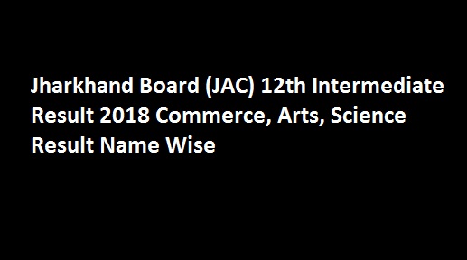 JAC 12th Arts Result 2019 Science, Commerce Result Name Wise