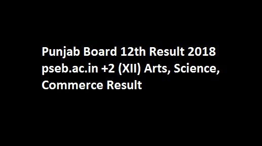 Punjab Board 12th Result 2019 pseb.ac.in +2 (XII) Arts, Science, Commerce Result