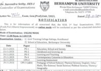 Berhampur University B.Ed 1st & 2nd Year Result 2022 BU Odisha BEd Result