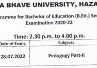 VBU B.Ed Exam Routine 2022 Vinoba Bhave University BEd Sem 1 & 3 Exam Date @ www.vbu.ac.in